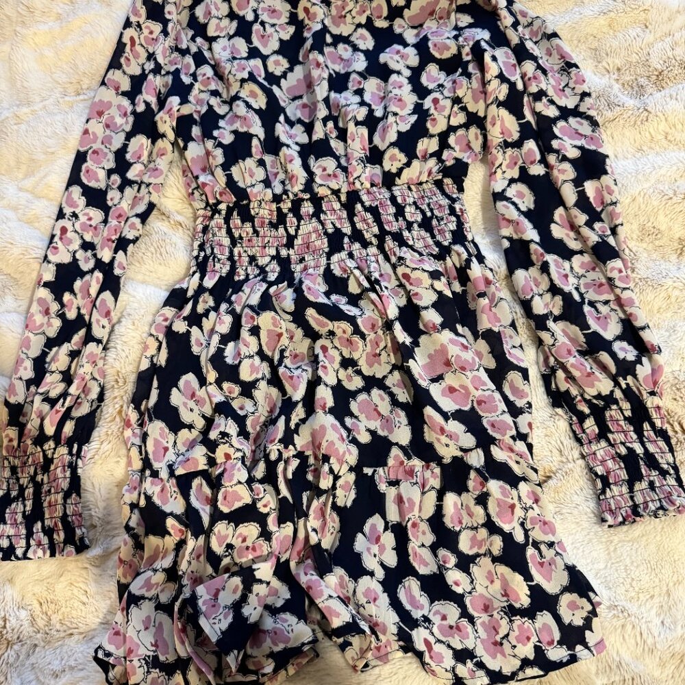Abercrombie Long-Sleeve Smocked Waist Mini Dress (Petite XS) - Picture 4 of 5
